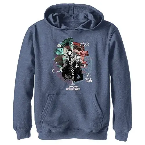 Produktbild: Marvel Jungen Doctor Strange im Multiversum des Wahnsinns Magic Glitch Hoodie, Heather Navy, S