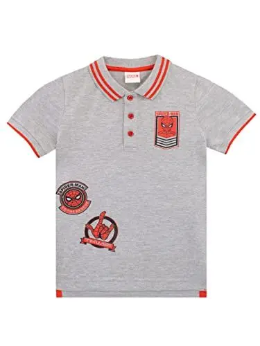 Produktbild: Marvel Jungen Spider-Man Strickpolo Kurzarm Poloshirt für Kinder 98 Grau
