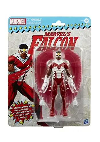 Produktbild: Marvel Legends Series Marvel’s Falcon, Retroverpackung, 15 cm große Action-Figur, 2 Accessoires