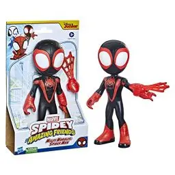Produktbild: Marvel Spidey und Seine Super-Freunde – 22,5 cm Supergroße Miles Morales Action-Figur mit beweglichem Kopf & Armen, Web-Zubehör – Vorschulspielzeug für Kinder ab 3 Jahren – Bekannt aus Disney+