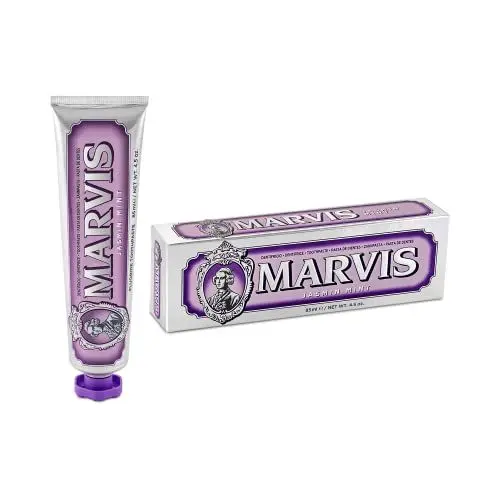 Produktbild: Marvis Zahnpasta Jasmin Mint, 85 ml, einzigartig aromatische Zahncreme fördert gesundes Zahnfleisch und lang anhaltende Frische, Zahnpasta mit Geschmack nach Jasminblüten