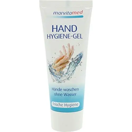 Produktbild: Marvita med Aloe Vera Hygienic Gel 75 ml antibakteriell und keimreduzierend, erfrischend in Reisegröße und ideal für unterwegs. Hygienisch saubere Hände. Enthält 63% Ethanol