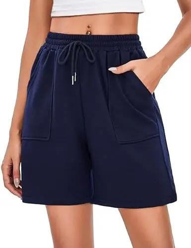 Produktbild: Marvmys Damen Sportshorts Sommer High Waist Bermuda Shorts mit Taschen Fitness Laufshorts S-3XL