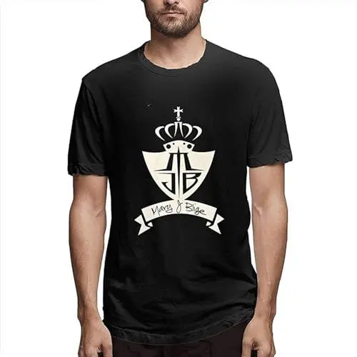 Produktbild: Mary J Blige Men Short Sleeve T-Shirts Sports Cotton Basic Summer Black S