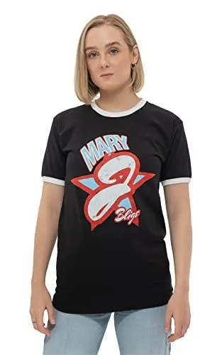 Produktbild: Mary J Blige Ringer T Shirt Americana Logo Nue offiziell Unisex Schwarz L