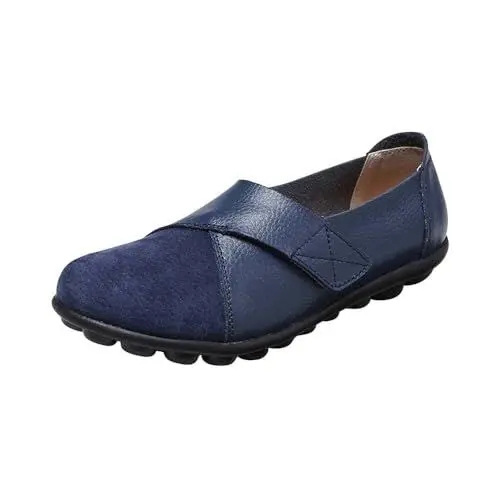 Produktbild: Mary Jane Halbschuhe FüR Damen Espadrilles Damen Loafer für Damen, lässige Slip-on-Kleider-Loafer, Bequeme Damen-Fahrschuhe, Outdoor-Wanderschuhe Trachten Sneaker Damen Sandalen (Blue, 45)