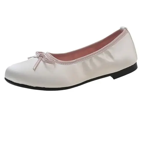 Produktbild: Mary Jane Pumps Stilettos Damen Brautschuhe Flach Damen-Ballettschuhe mit flachem Mund, Gummiband, schmale, Geteilte Zehenpartie, weiche Unterseite, Hohe Schuhe BarfußSchuhe Damen High (Pink, 37)