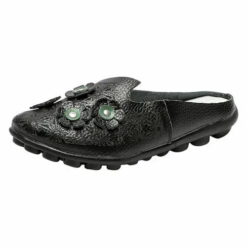 Produktbild: Mary Jane Pumps Stilettos Damen Brautschuhe Flach Weiche orthopädische Damenschuhe, atmungsaktiv, gewebt, zum Spazierengehen, Slip-On-Schuhe aus Peeptoes Damen Pumps High Heels Pumps (Black, 44)