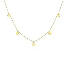 Produktbild: Mary & Jules Halskette Damen Gold 925 Sterling Silber, aus recyceltem Silber, vergoldet, Kette mit Plättchen, Choker Kette Damen, Coin Kette Gold für Frauen Mädchen, Goldkette Damen