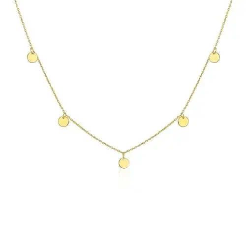 Produktbild: Mary & Jules Halskette Damen Gold 925 Sterling Silber, aus recyceltem Silber, vergoldet, Kette mit Plättchen, Choker Kette Damen, Coin Kette Gold für Frauen Mädchen, Goldkette Damen