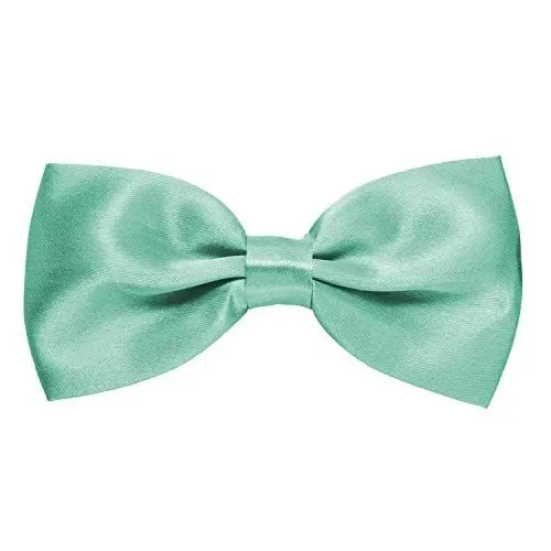 Produktbild: MASADA Herren Fliege Mint glänzend und stufenlos verstellbar, handgefertigt mit Hakenverschluss - 12 x 6 cm 100% Polyester