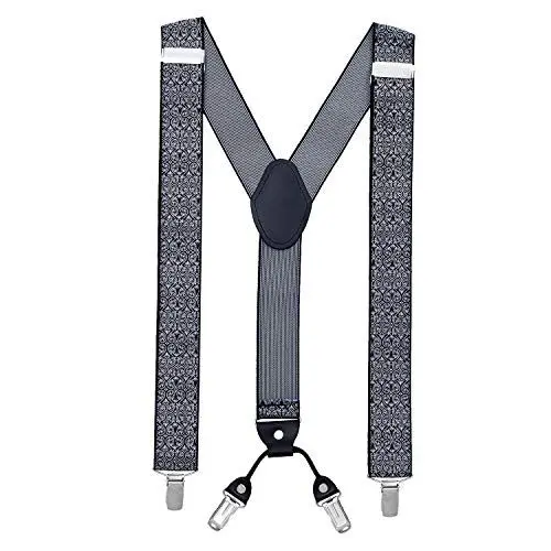 Produktbild: MASADA Hosenträger für Herren mit robusten Clips stufenlos verstellbar 3,5 cm breit und bis zu 195 cm Körpergröße Schwarz-weiß gemustert