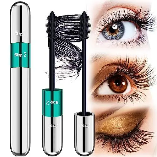 Produktbild: Mascara Wasserfest Schwarz – DRMODE Mas cara Cream Wimperntusche mit Silk Fiber, False Lash Look in one Wasserfest Langanhaltende Wimperntusche Schwarz