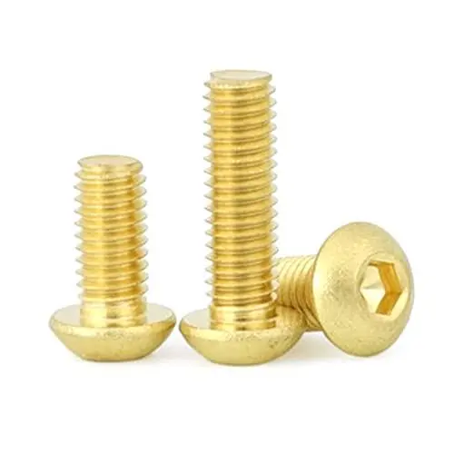 Produktbild: Maschinenschraube mit Innensechskant, 5–10 Stück Messing-Innensechskantschraube mit Linsenkopf M2 M2,5 M3 M4 M5 M6 Messing-Innensechskantschrauben(M4 (10pcs),12mm)