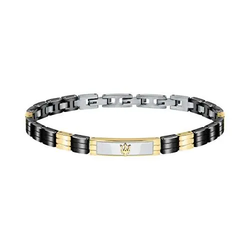 Produktbild: Maserati Maserati Herren Armband, JEWELS Kollektion, aus Edelstahl, Keramik, Gelbgold PVD - JM221ATZ06