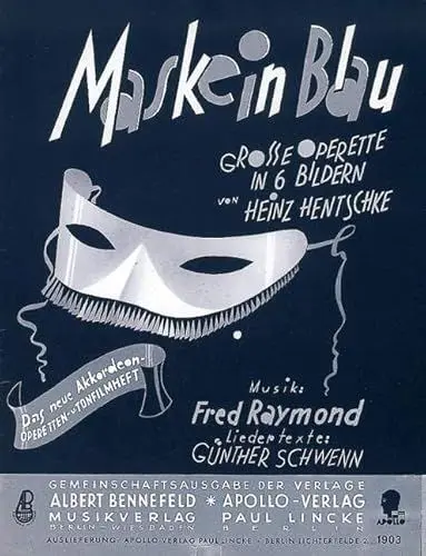 Produktbild: Maske in Blau: Große Operette in 6 Bildern. Akkordeon.