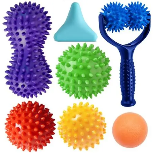 Produktbild: Massageball Set 7er Igelbälle, faszienball igelball Massagebälle,Spikey Ball Massage, fußmassage,Massage Roller für Rücken Beine Füße Hände Selbstmassage