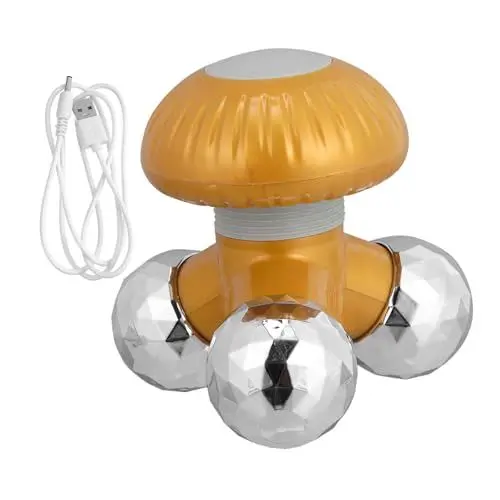 Produktbild: Massagegerät tragbare massageliegen massagegurt Akupunktur Körper Massager Mushroom design massager nackenmassage geräte USB charging massager werkzeug pp Golden SECFOU
