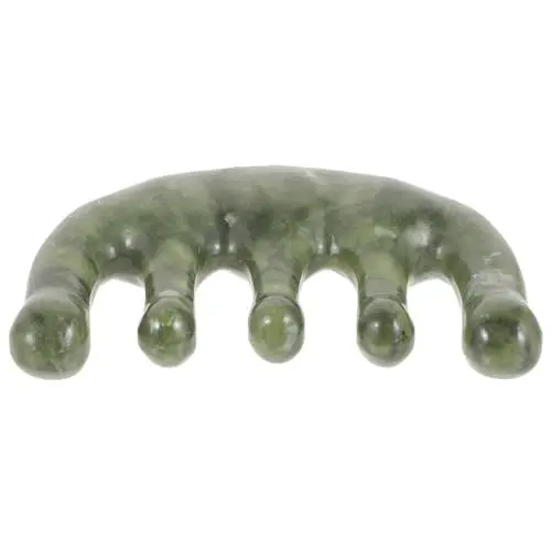 Produktbild: Massagekamm für die Kopfhaut Gua Sha Jade Jade-Massagekamm Jadekamm für die Kopfhaut Kämme multifunktionswerkzeug Guasha-Massagekamm Haarmassage breiter Zahn jade kamm Pflegebürste