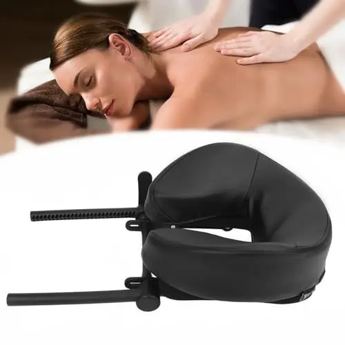 Produktbild: Massage-Kopfstütze Gesichtskissen Massage-U-Form Weiches Kissen Verstellbar Massagetisch Kopfstütze Salon-Massagebett Kopfstütze Platte für Massagestühle Spa-Bett Schwarz