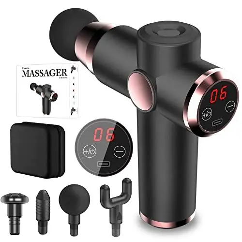 Produktbild: Massagepistole Massagegerät Pistole mit 32 Geschwindigkeiten Leise Handmassagegeräte Massage Pistole mit LCD Touchscreen für Schulter Nacken Körper Rücken Entspannung