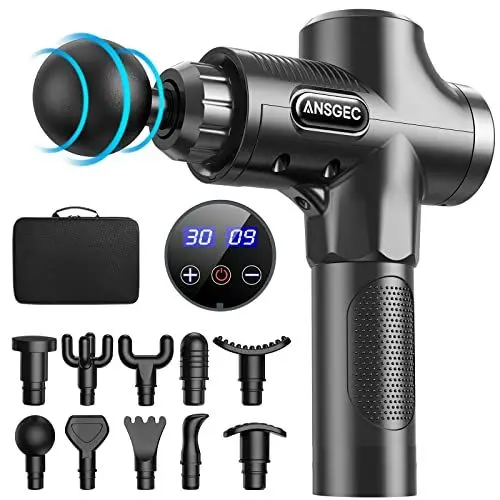 Produktbild: Massagepistole,Massage Pistole, Muskel mit 30 abgestimmten Intensitätsstufen, Muskelmassagegerät mit LCD-Anzeige-Touchscreen, Faszien Pistole mit 10 Massageköpfen 2500mAh Elektrizität