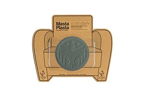 Produktbild: MastaPlasta Selbstklebende Premium Leder Reparatur Rund Patch - Grau Adler 8cm x 8cm. Sofortige Polsterung Qualität Patch für Sofas, Autositze, Jacken, DIY