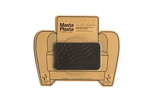 Produktbild: MastaPlasta Selbstklebende Premium Leder Reparatur Rund Patch - Dunkelbraun Flagge 10cm x 6cm. Sofortige Polsterung Qualität Patch für Sofas, Autositze, Jacken, DIY