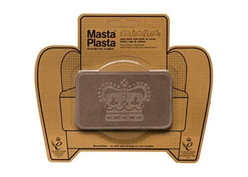 Produktbild: MastaPlasta Premium Wildleder Flicken Selbstklebend - Braun Wildleder - 10cm x 6cm. Design: Krone. Dekoration oder Reparatur für Sofas, Autositze, Handtaschen, Jacken