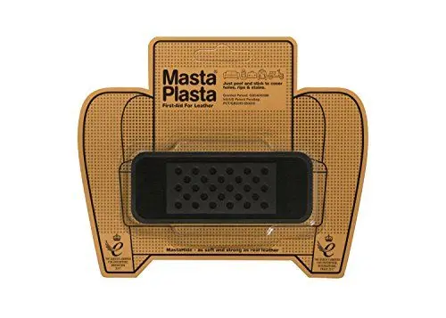 Produktbild: MastaPlasta Wildleder-Reparaturflicken selbstklebend. PREMIUM - Schwarz - 10cm x 4cm. Design: Pflaster. Erste Hilfe für Sofas, Autositze, Handtaschen, Jacken usw