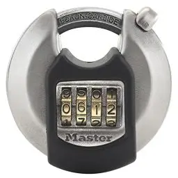 Produktbild: MASTER LOCK Disc-Vorhängeschloss (Zahlenkombination) (Edelstahl) (Außenbereich) M40EURDNUM - Ideal für Lagerräume, Garagen etc.