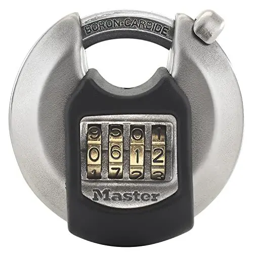 Produktbild: MASTER LOCK Disc-Vorhängeschloss (Zahlenkombination) (Edelstahl) (Außenbereich) M40EURDNUM - Ideal für Lagerräume, Garagen etc.