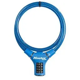 Produktbild: Master Lock 8229EURDPROBLU Fahrradschloss Kabelschloss (Zahlenschloss) (90 cm Stahlkabel) (Wetterfest) (Blau) - Ideal für Fahrräder, Elektrisches Fahrradectric, Skateboards, Kinderwagen, Mähmaschine