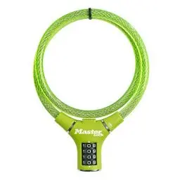 Produktbild: Master Lock 8229EURDPROGRN Fahrradschloss Kabelschloss (Zahlenschloss) (90 cm Stahlkabel) (Wetterfest) (Grün) - Ideal für Fahrräder, Elektrisches Fahrradectric, Skateboards, Kinderwagen, Mähmaschine