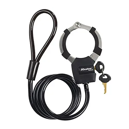 Produktbild: Master Lock Kabelschloss mit Schlüssel, 1 m, Ideal für Scooter Roller, Fahrrad, Kinderwagen, Sportausrüstung