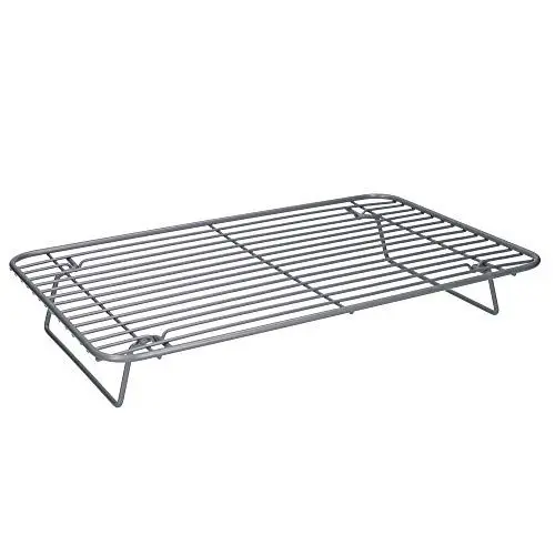 Produktbild: MasterClass Antihaft-Grillrost, Edelstahl-Kochrost mit klappbaren Füßen, 1 Liter Fassungsvermögen, 35,7 x 23 x 5,3cm, 1 Stück