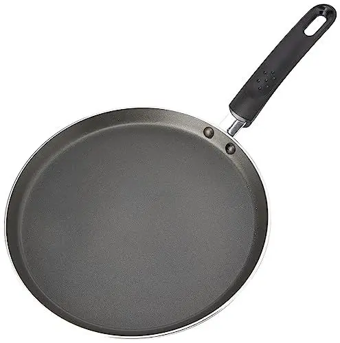 Produktbild: MasterClass Pfannkuchenform, Crêpeform, induktionsgeeignet und antihaftbeschichtet, mit aufgedrucktem Rezept, 24 cm, schwarz