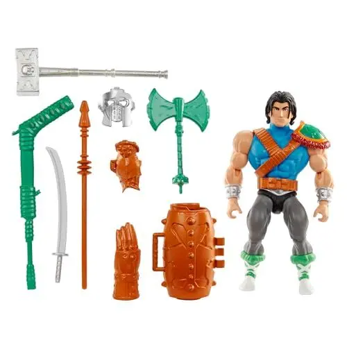 Produktbild: Masters of the Universe Origins Turtles of Grayskull Casey Jones Actionfigur-Spielzeug, 16 Bewegungspunkte, Rüstung und Waffen, TMNT & MOTU Crossover, HTH16, (Mehrfarbig)