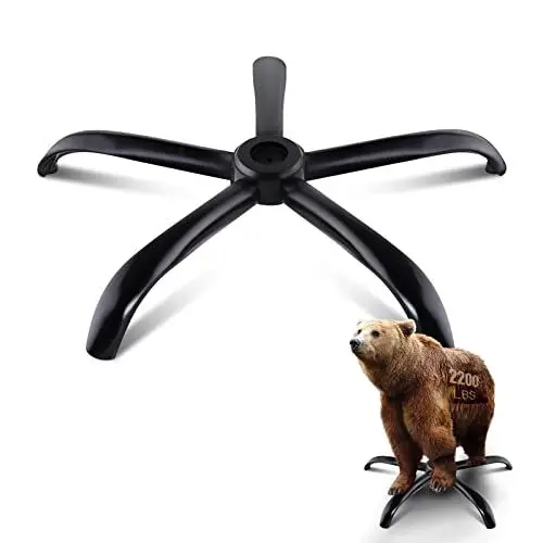 Produktbild: Mastery Mart Bürostuhl Fußkreuz, 70cm Robustes Metallrahmen Drehkreuz, Belastbar bis 200kg, Universal für 11mm x 22mm Rollen und 50mm Gasfeder, Langlebig, Schwarz