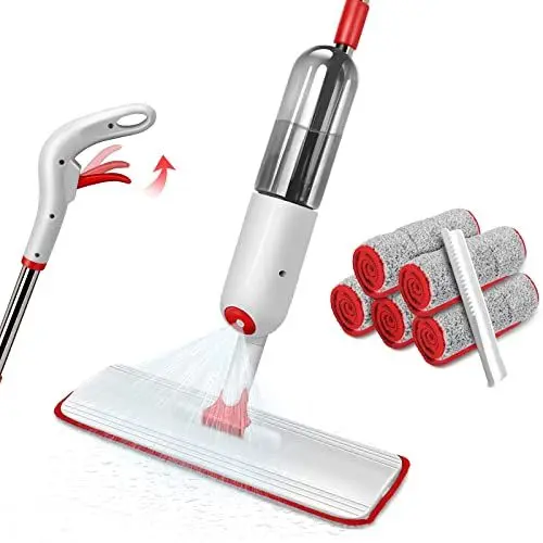 Produktbild: Masthome Wischmopp mit Sprühfunktion, Sprühwischer mit 5 Mikrofaser-Pads,Wischer mit Sprühfunktion(500ml Wassertank) für Hartholz,Fliesen,Laminat,Marmor - Hergeben Schaber