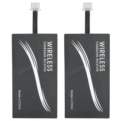Produktbild: Masyrt 2er-Pack Universal-Ladeadapter Typ C, Aufkleber für den Ladeempfänger des Mobiltelefons für EIN Verbessertes Ladeerlebnis