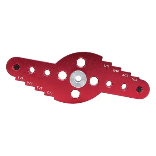 Produktbild: Masyrt 2-in-1 Holzdübel-Bohrführungsstanzer aus Aluminiumlegierung, 5-teiliges Set Dübellehren-Mittelreißer, Holzbearbeitungs-Dübellehren-Locator, Locher-Locator-Kit