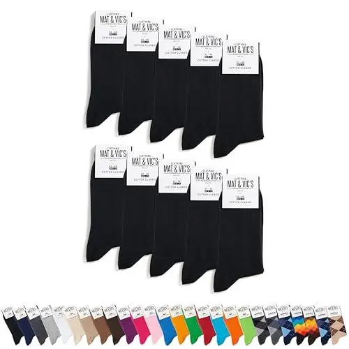 Produktbild: Mat and Vic€™s Cotton Classic Socken, 10 Paar, größe 43/46, Schwarz