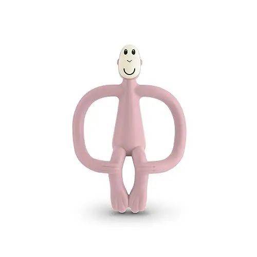 Produktbild: Matchstick Monkey - Beißring Affe Original - Baby Zahnungshilfe - weiche Noppen massieren wundes Zahnfleisch - Silikon BPA-frei - Greifling für Zahnen - ab 3 Monaten - altrosa