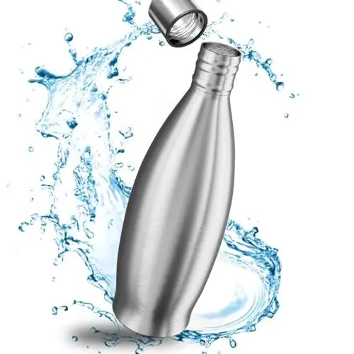 Produktbild: MATE OF STEEL® 100% Plastikfreie 900ml Edelstahl Flasche für Sodastream Crystal - Spülmschinenfeste Trinkflasche Edelstahl für Soda Streaming - Wassersprudler Metall Flaschen