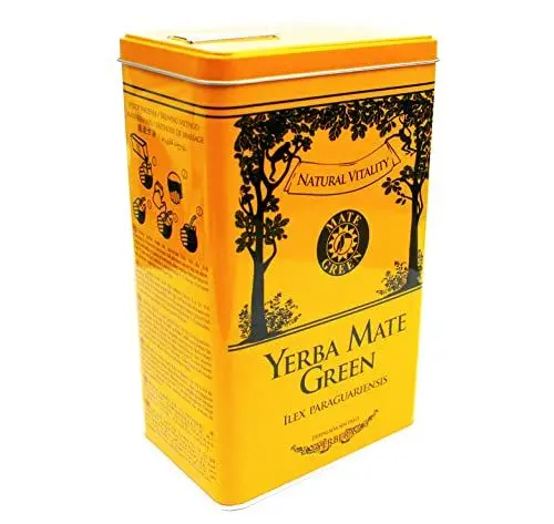 Produktbild: Mate Green Mate Teedose Set | Mate Tee Detox 500g | Behälter für Tee | Set mit Teedose und Mate Tee | Kaffee Alternative | Feine, brasilianische Mate Tee
