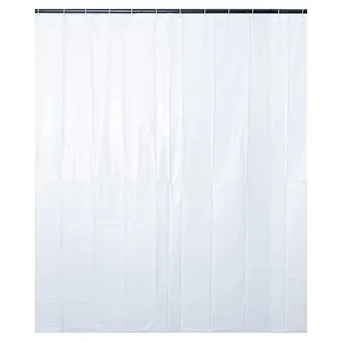 Produktbild: Matec Duschvorhang 1 x Uni Weiß 180x200cm - Anti-Bakteriell, waschbar, wasserdicht, mit 12 Duschvorhangringen Polyester