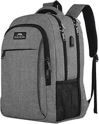 Produktbild: MATEIN Daypacks, Laptop Rucksäcke 17,3 Zoll Anti Diebstahl Tasche Herren Arbeit Rucksack College mit USB Ladeanschluss für Männer, Frauen, Arbeit, Reisen, Business, Grau