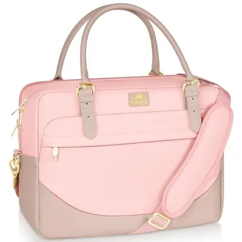 Produktbild: MATEIN Laptoptasche, Arbeitstasche Business Aktentasche Laptop Tasche 15,6 Zoll Schultasche Damen Umhängetasche Lehrertasche Uni Taschen Frauen Pink Women Notebook Handtasche für Büro, Rosa