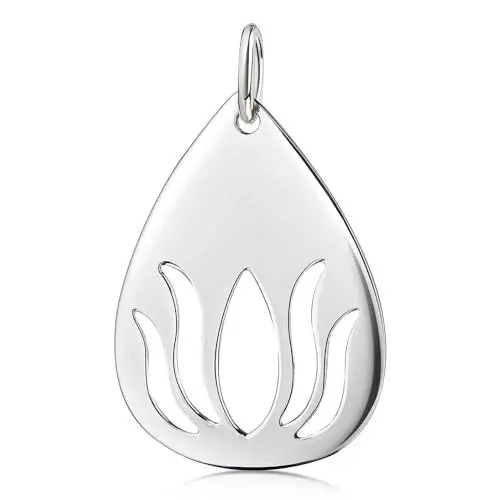 Produktbild: Materia Lotusblume Anhänger Tropfen 925 Sterling Silber Lotusblüte Damen Teenager in Schmuck-Etui KA-64-ohne Kette
